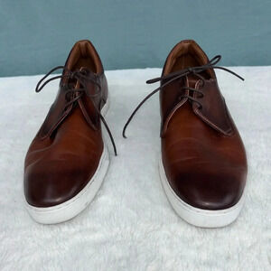 EUC Bruno Magli Men's Colina Derby Oxfords Cognac Brown Size 9 Comfort Luxury